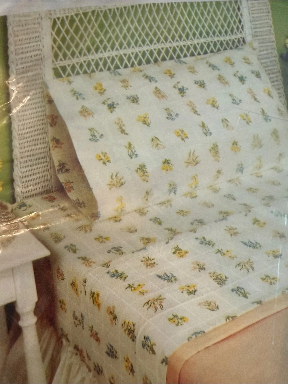 Utica No Iron Percale Floral Full Flat Sheet - White with Multi-Color Flowers